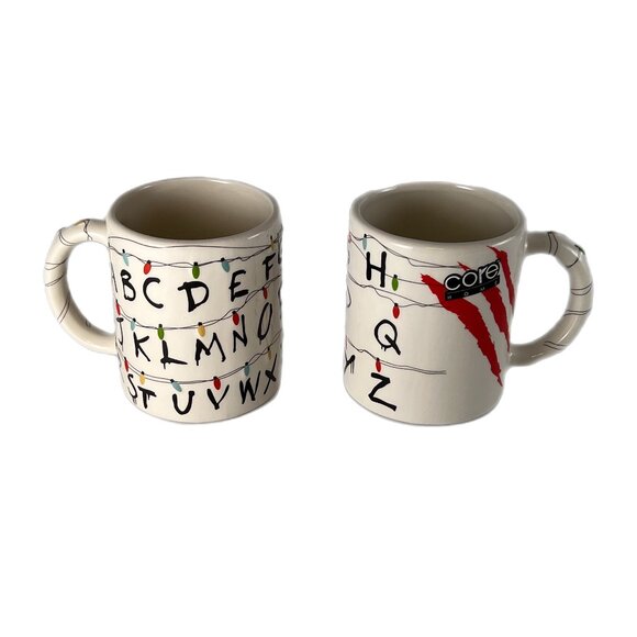 Set of 2 Large 17 oz. Ceramic "Stranger Things" ABC Mugs, NWT by Core Home - Picture 2 of 8
